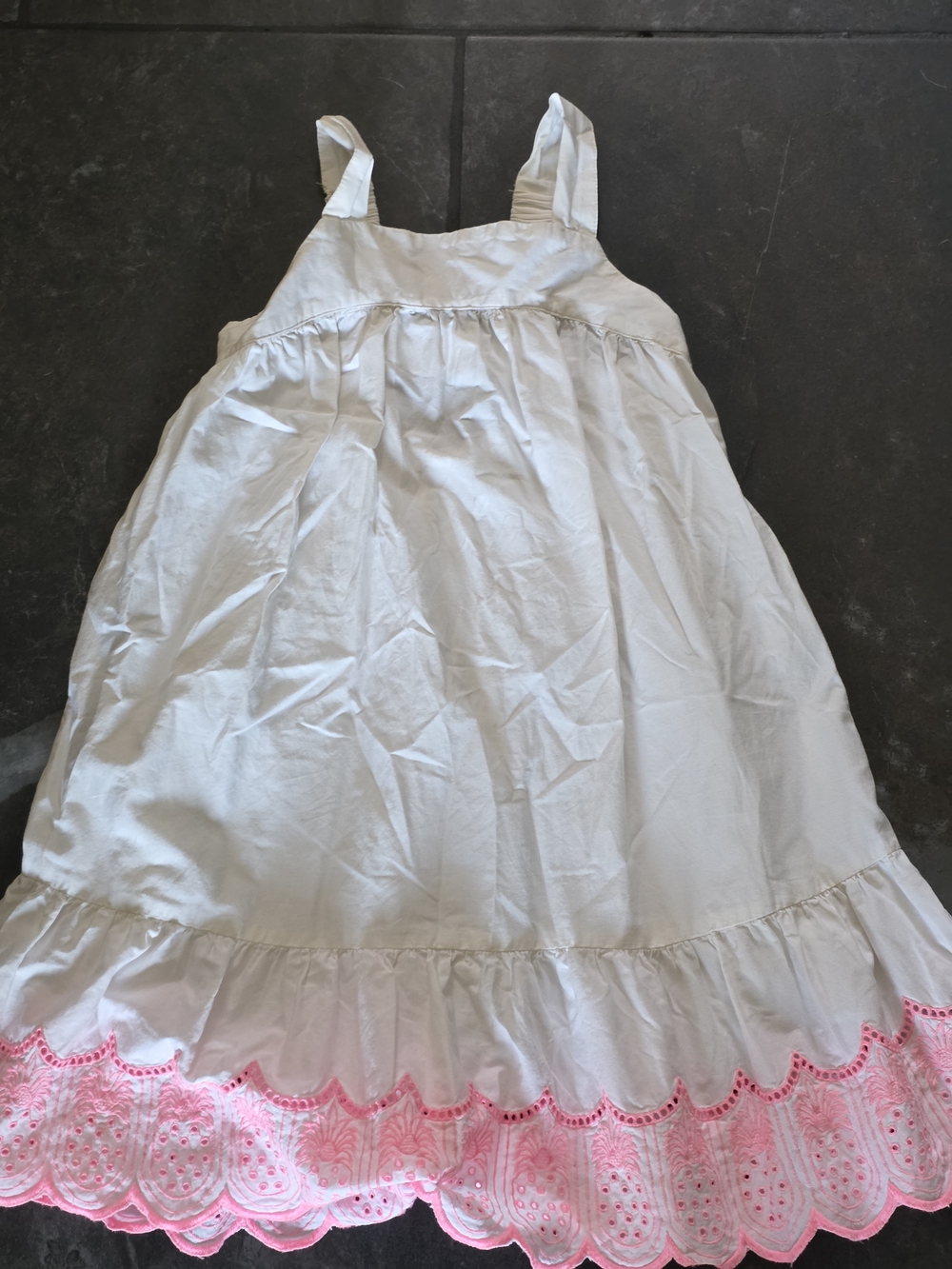 Old Navy White Sundress with Pink Scallop Trim